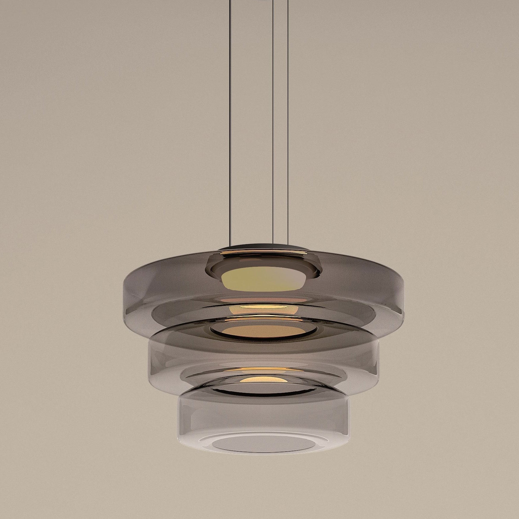 Nowoczesna lampa wisząca Halo z kloszem warstwowym