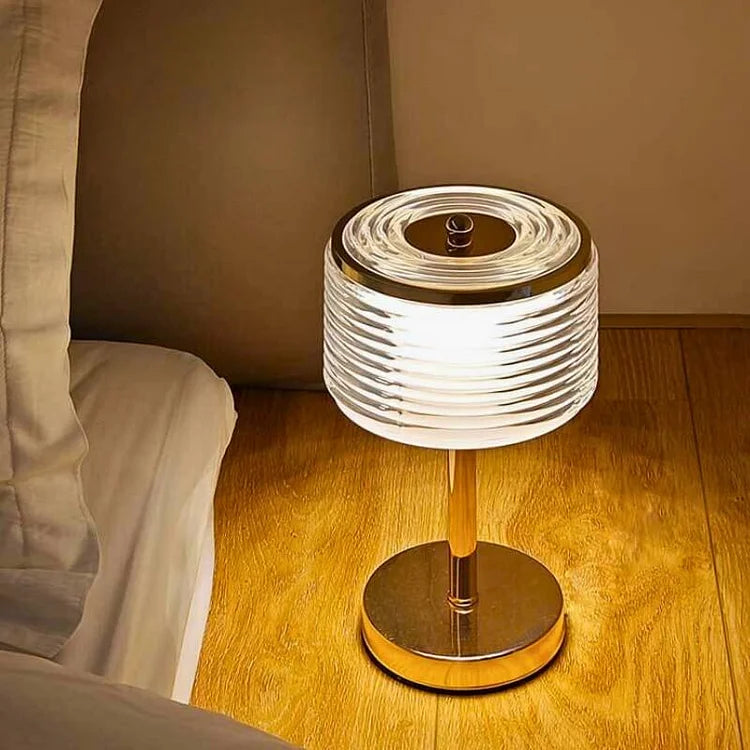 Nowoczesna lampa biurkowa LED z pierścieniem