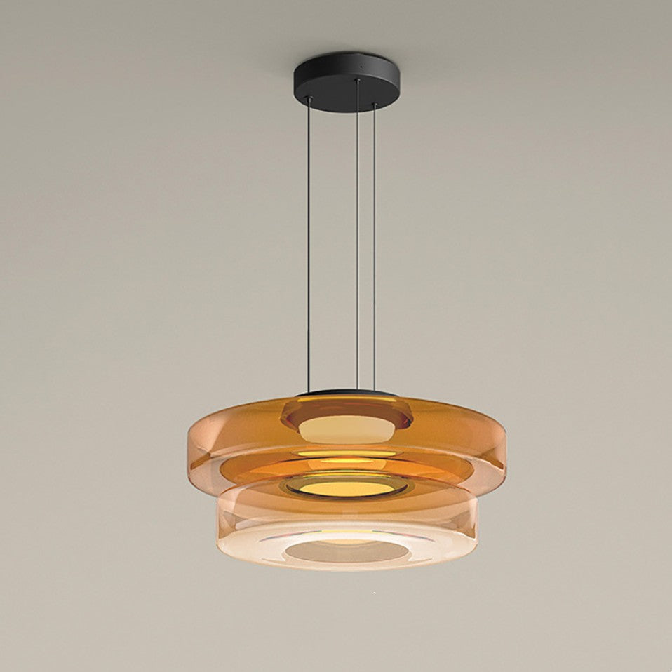Nowoczesna lampa wisząca Halo z kloszem warstwowym