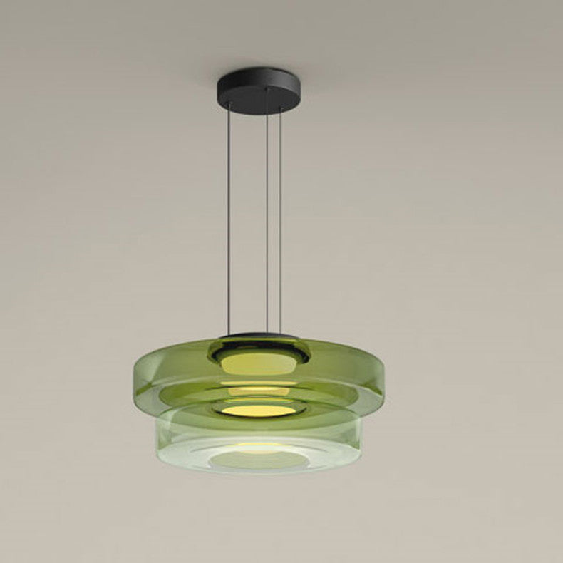 Nowoczesna lampa wisząca Halo z kloszem warstwowym
