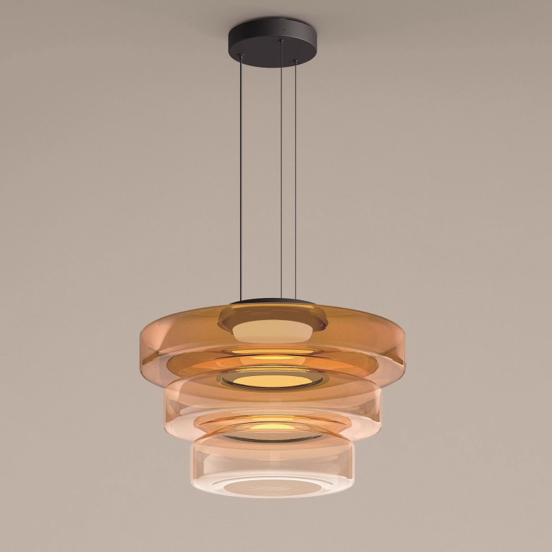 Nowoczesna lampa wisząca Halo z kloszem warstwowym