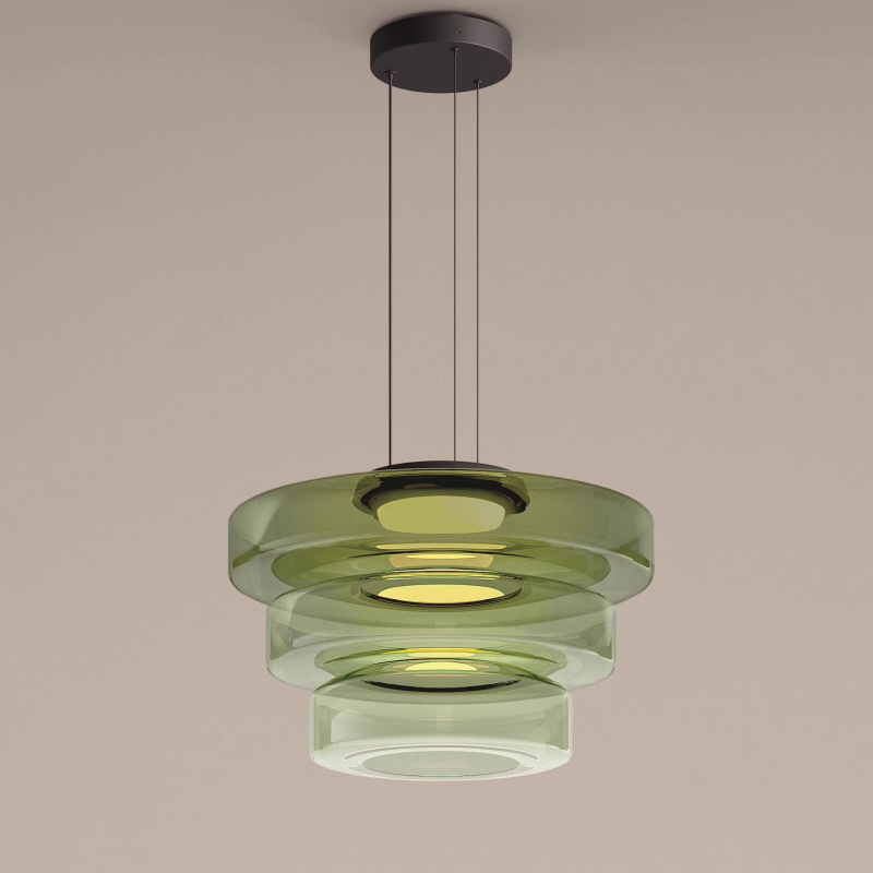 Nowoczesna lampa wisząca Halo z kloszem warstwowym
