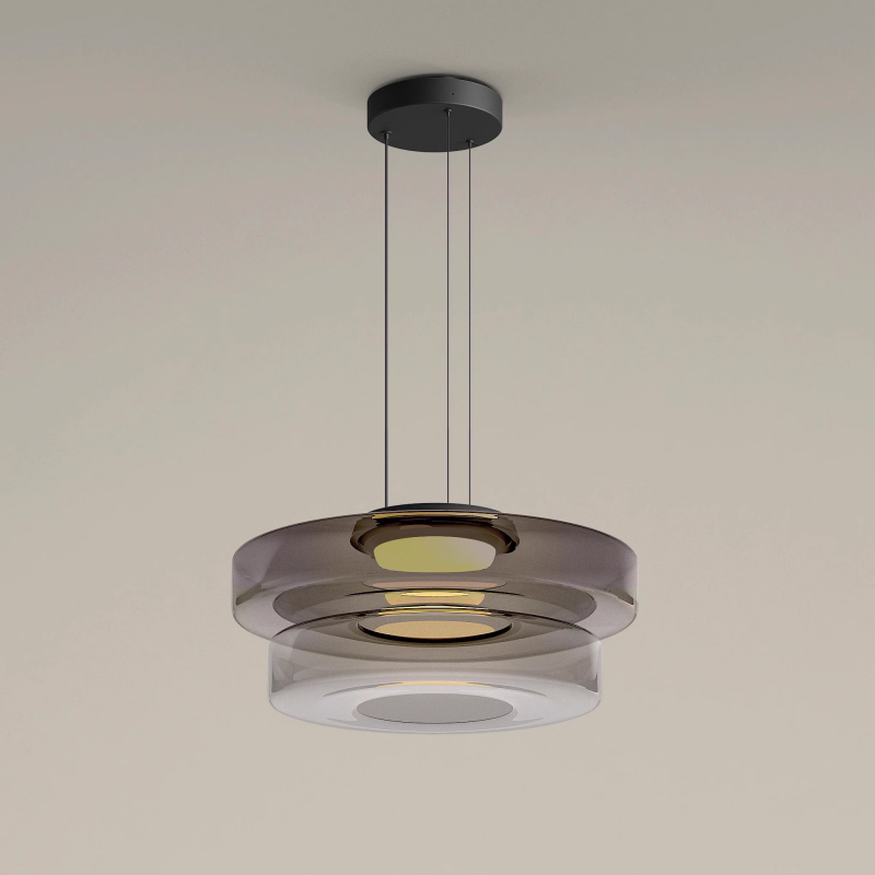 Nowoczesna lampa wisząca Halo z kloszem warstwowym
