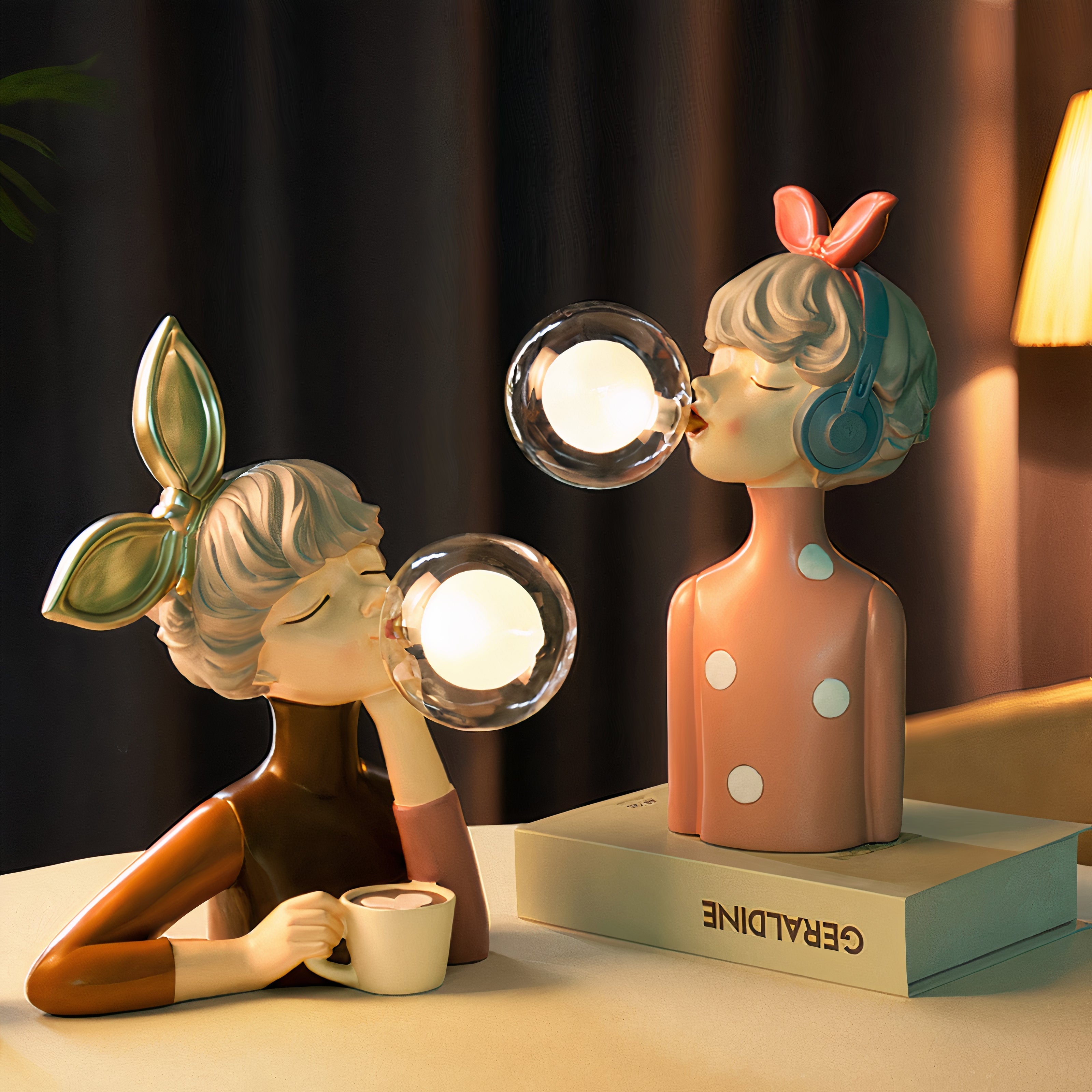 Nowoczesna artystyczna lampa stołowa designerska