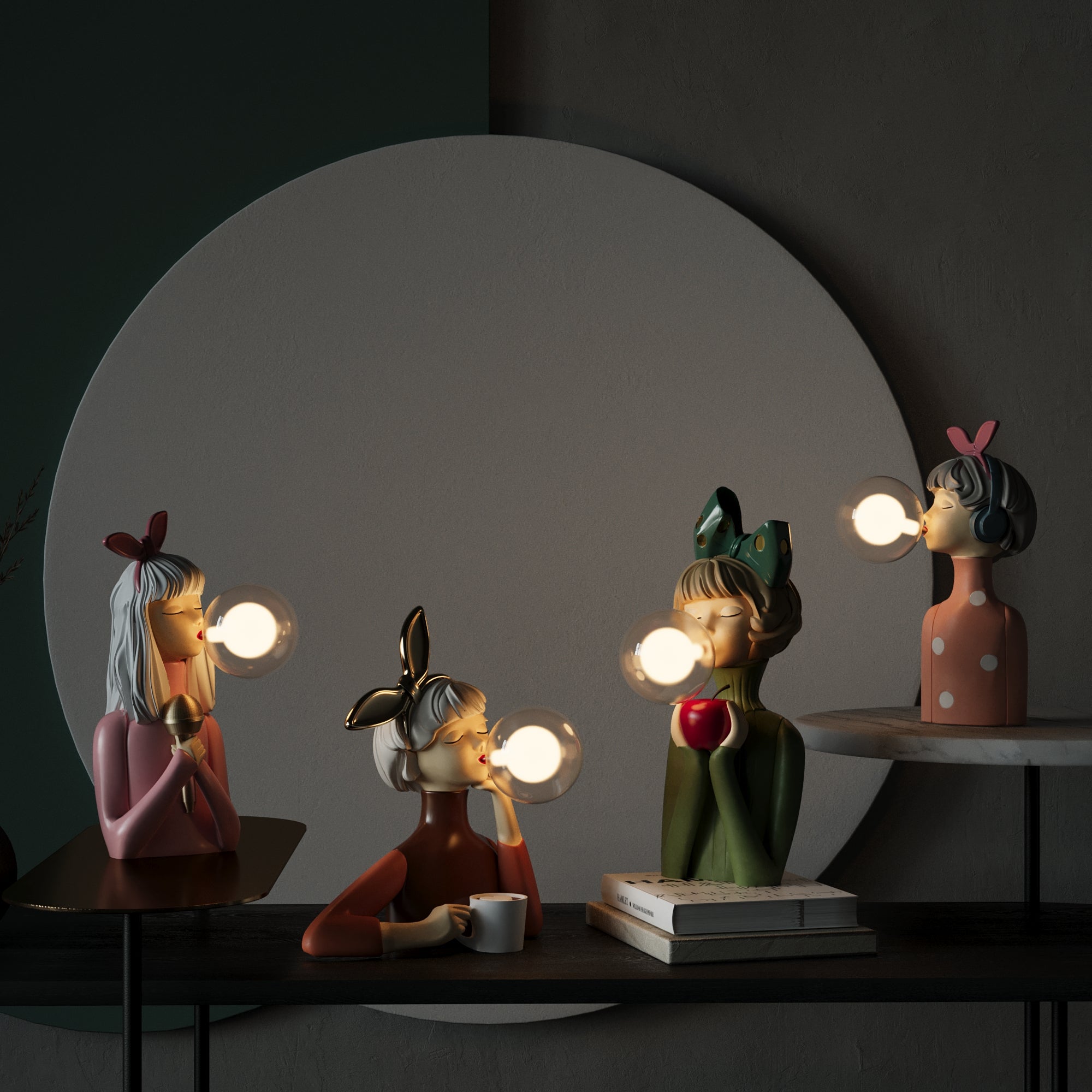 Nowoczesna artystyczna lampa stołowa designerska