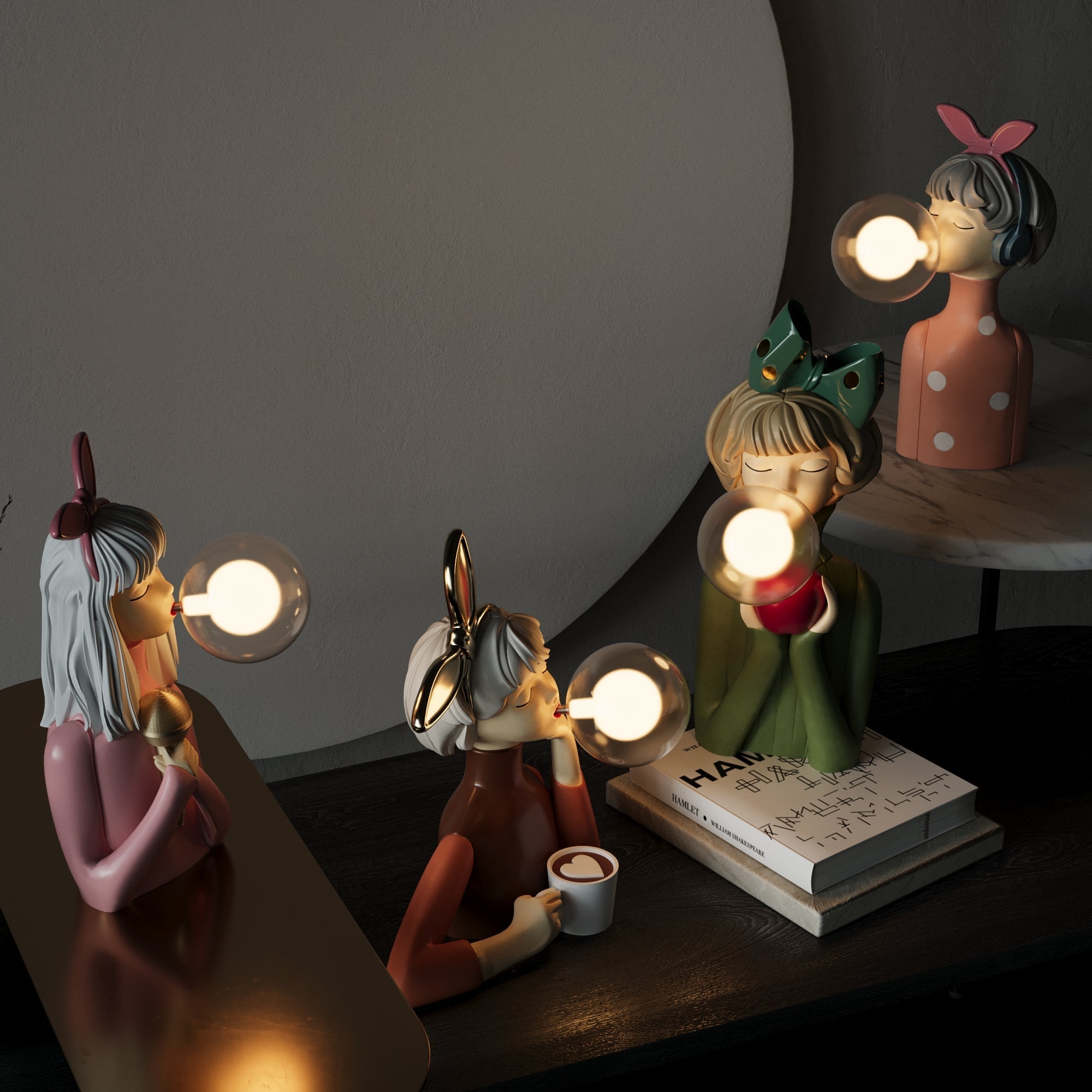 Nowoczesna artystyczna lampa stołowa designerska