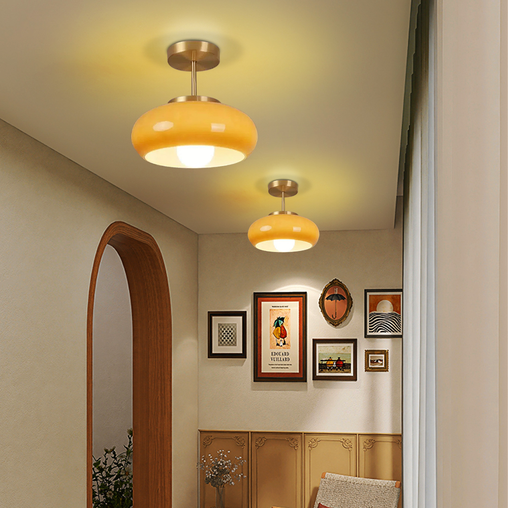 Okrągłe lampy sufitowe w stylu vintage