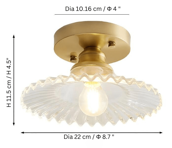 Lampa sufitowa w stylu vintage z żebrami