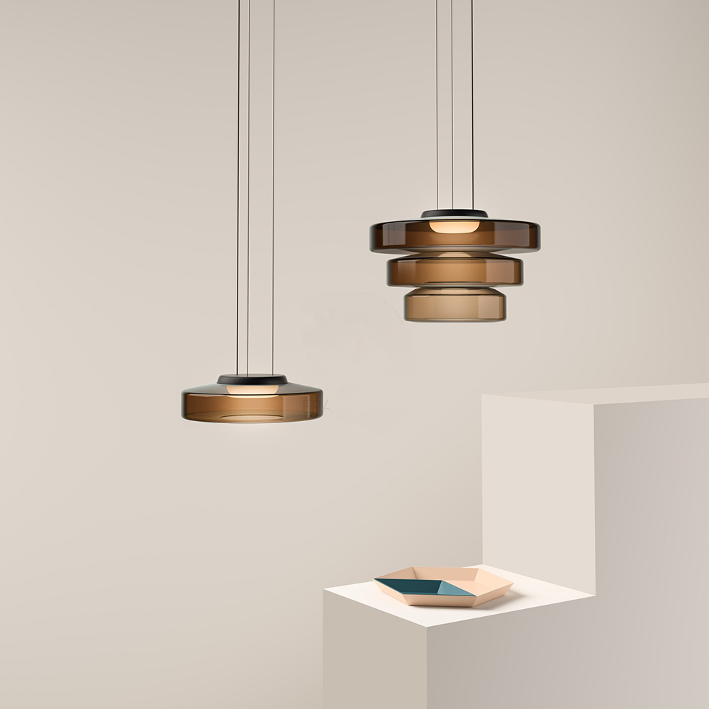 Nowoczesna lampa wisząca Halo z kloszem warstwowym