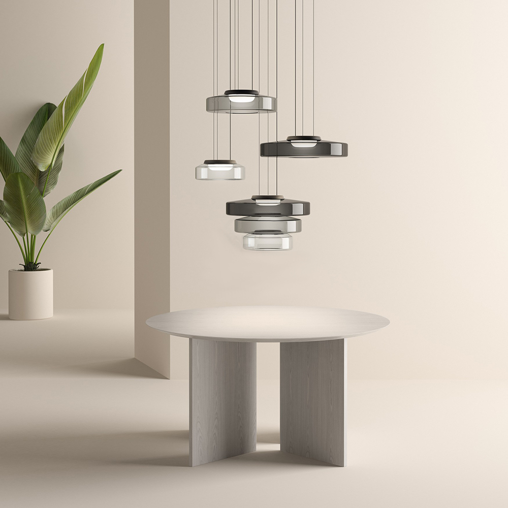 Nowoczesna lampa wisząca Halo z kloszem warstwowym