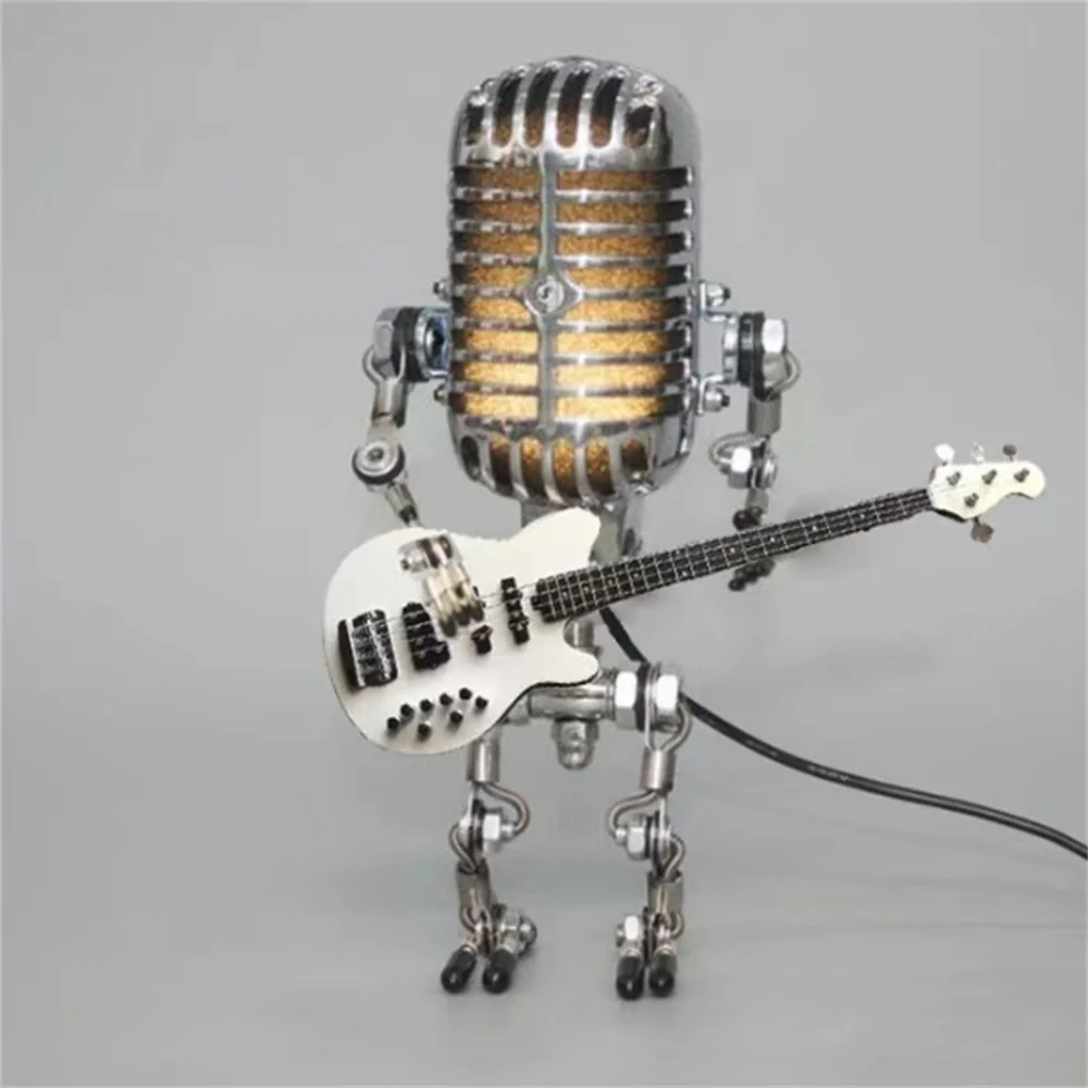 Lampa stołowa muzyczna w kształcie robota