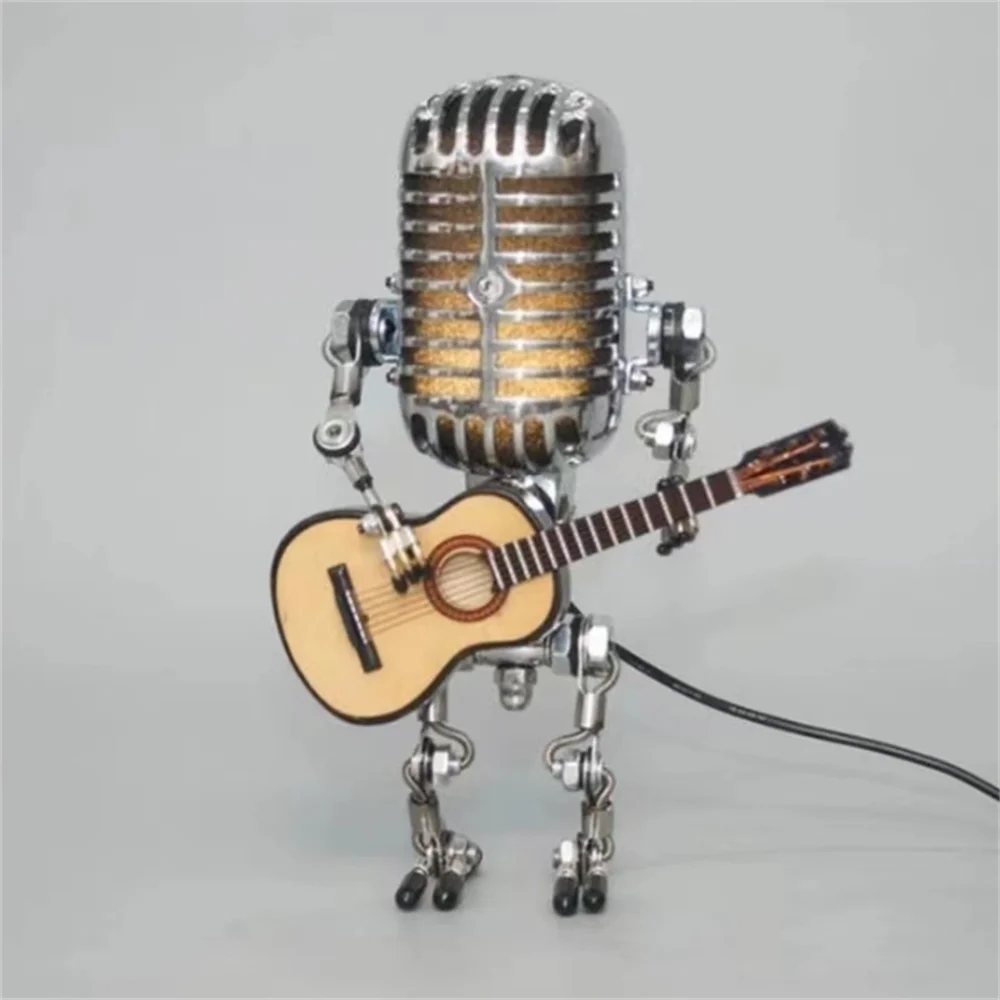 Lampa stołowa muzyczna w kształcie robota