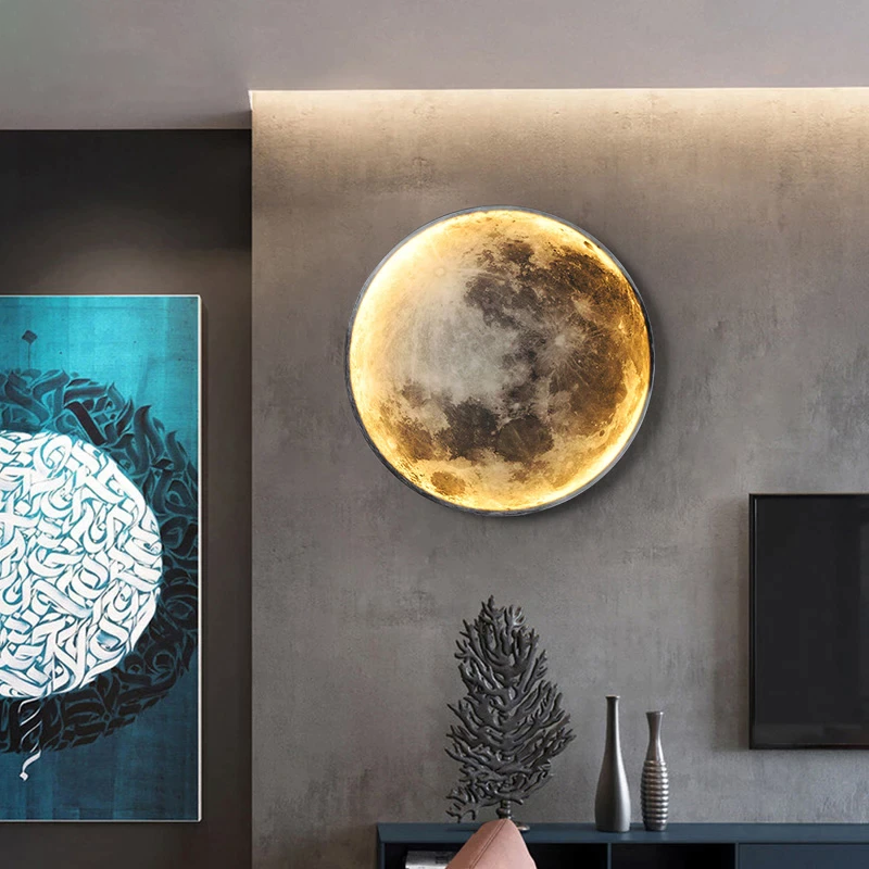 Lampa ścienna inspirowana księżycem