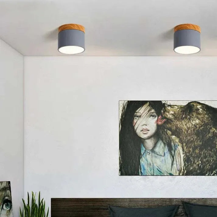 Minimalistyczna cylindryczna lampa sufitowa LED