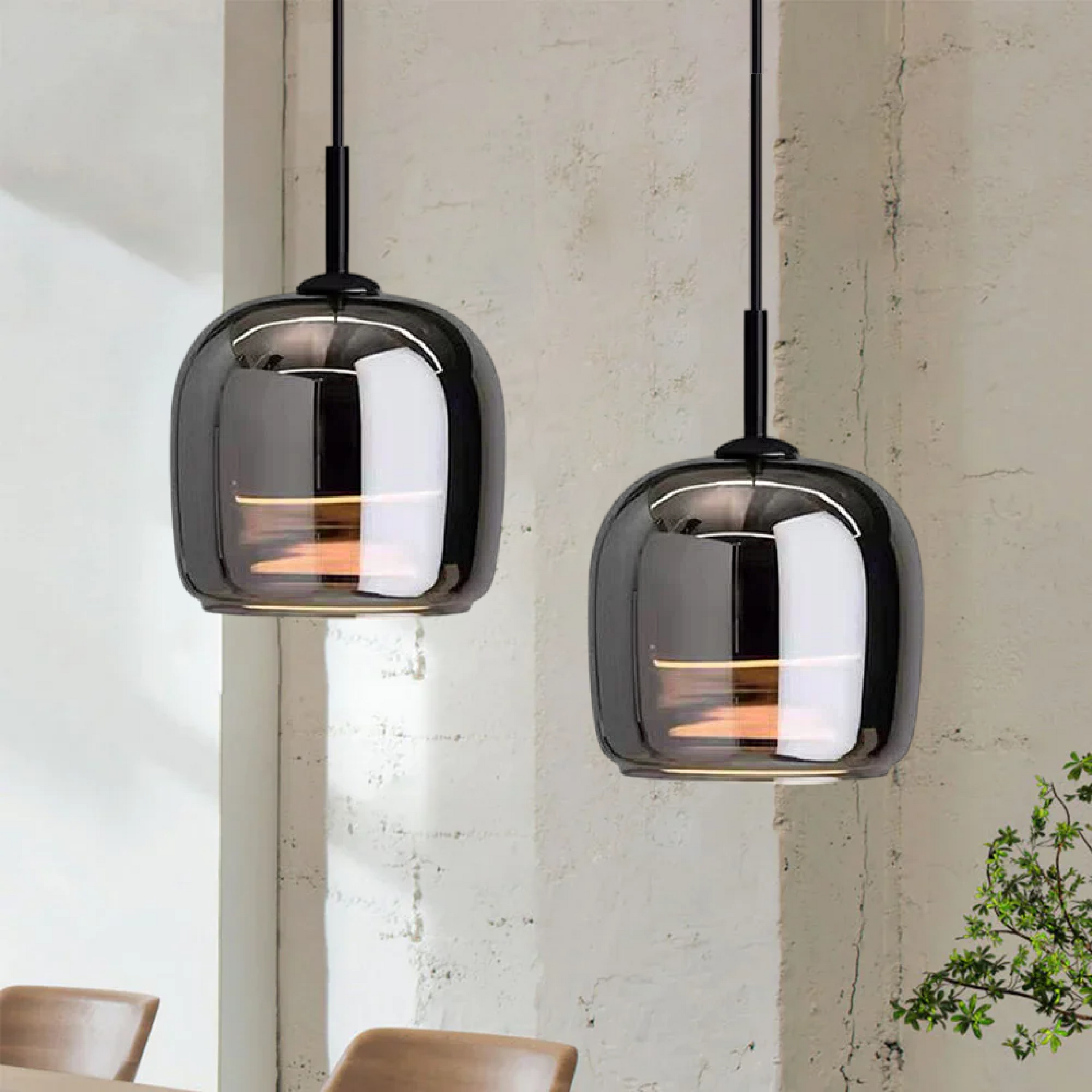 Czarna lampa wisząca w stylu skandynawskim