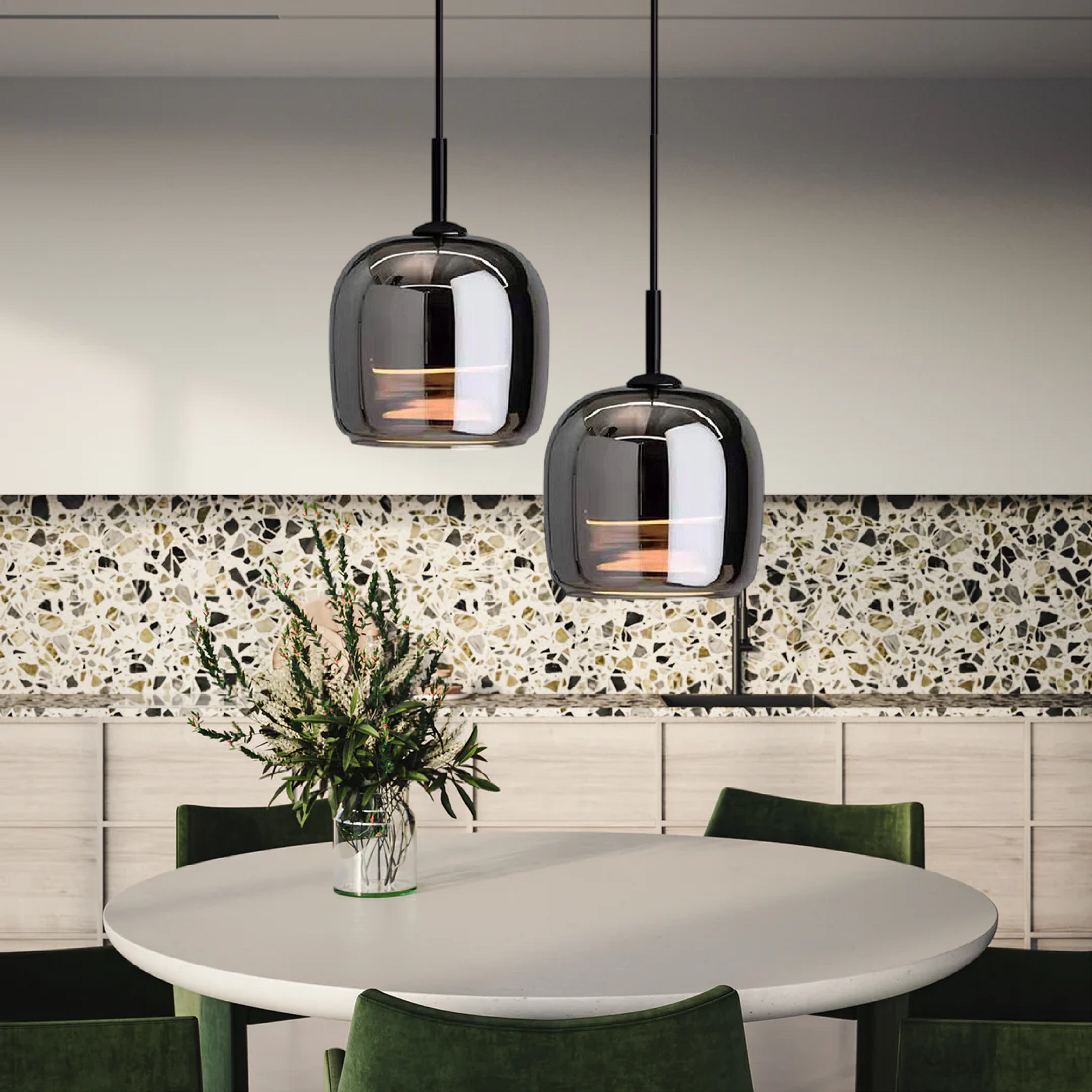 Czarna lampa wisząca w stylu skandynawskim