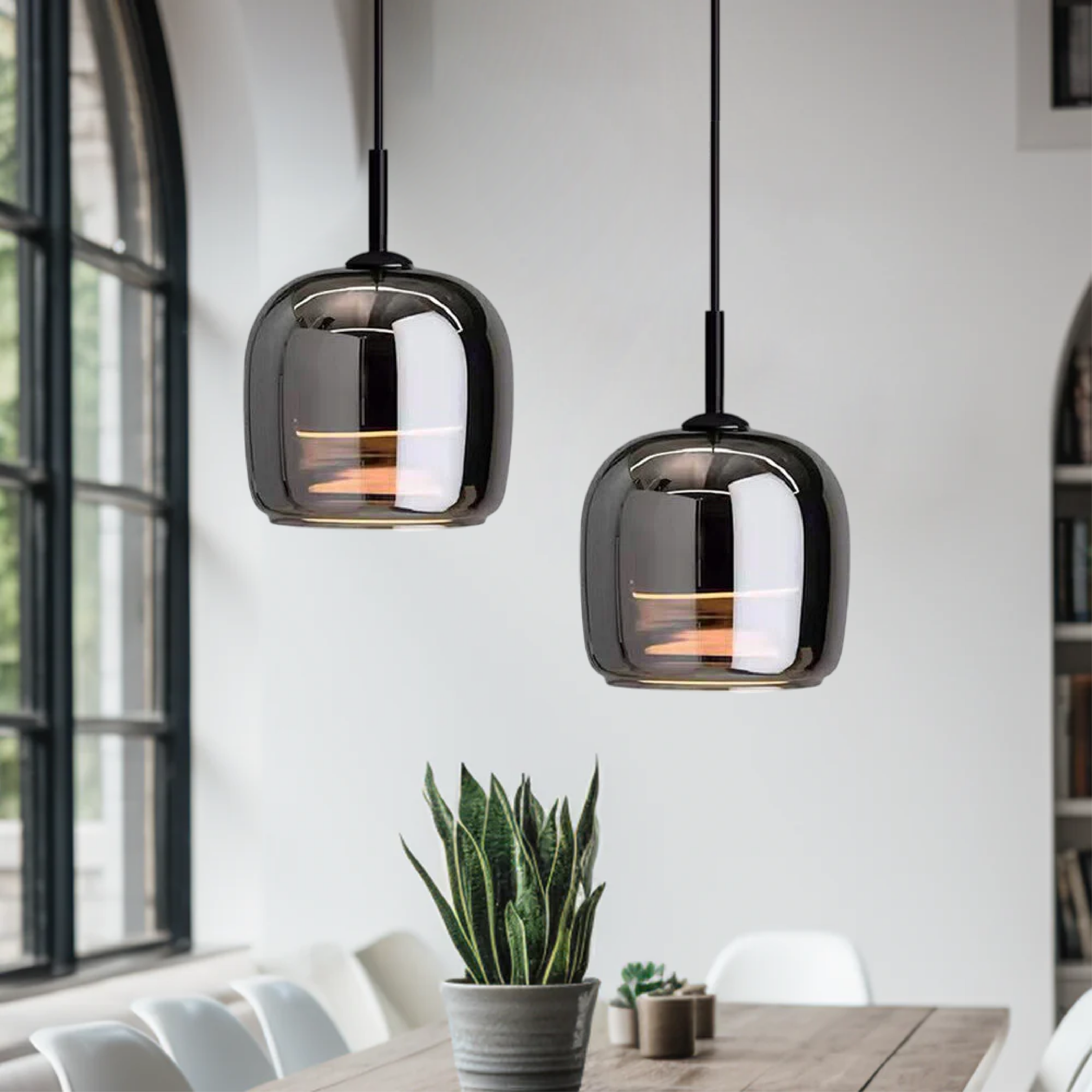 Czarna lampa wisząca w stylu skandynawskim