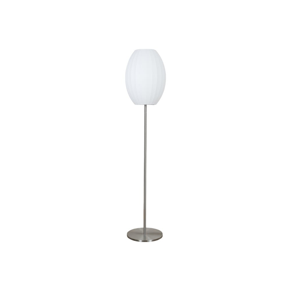 Elegancka lampa stojąca LED z żebrowanym kloszem
