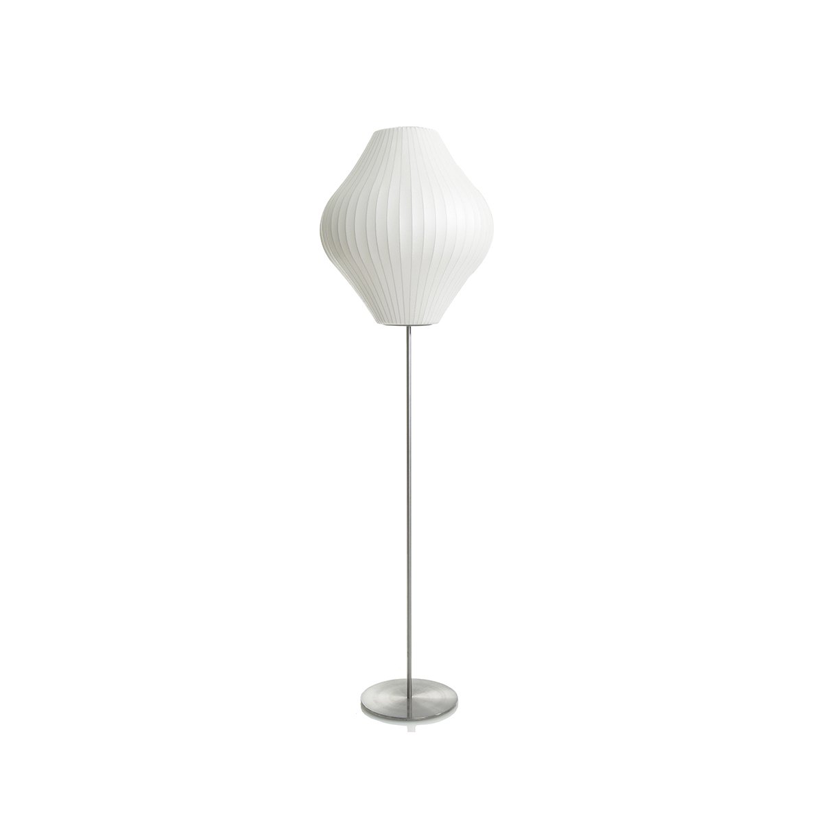 Elegancka lampa stojąca LED z żebrowanym kloszem