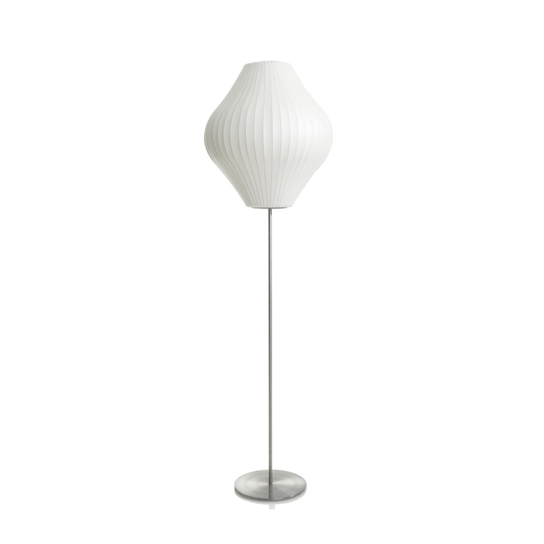 Elegancka lampa stojąca LED z żebrowanym kloszem