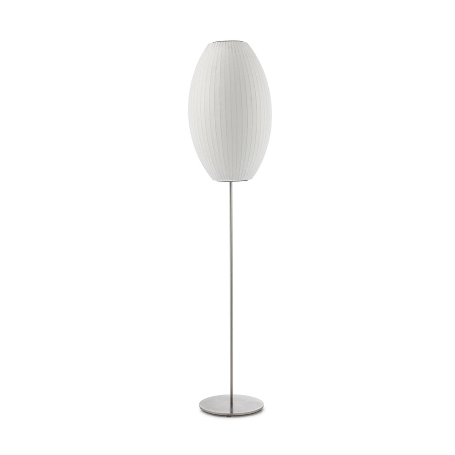 Elegancka lampa stojąca LED z żebrowanym kloszem