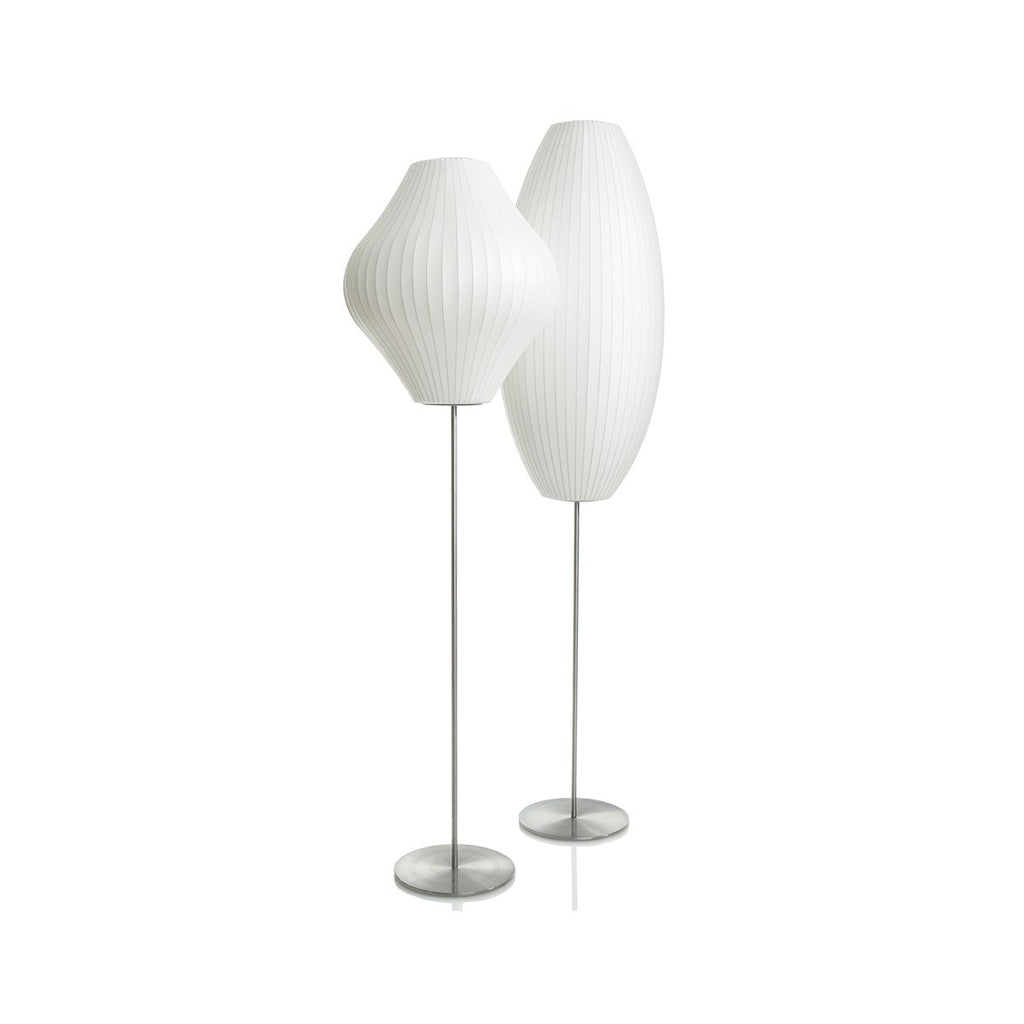 Elegancka lampa stojąca LED z żebrowanym kloszem