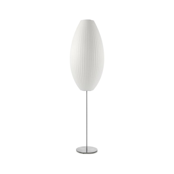 Elegancka lampa stojąca LED z żebrowanym kloszem
