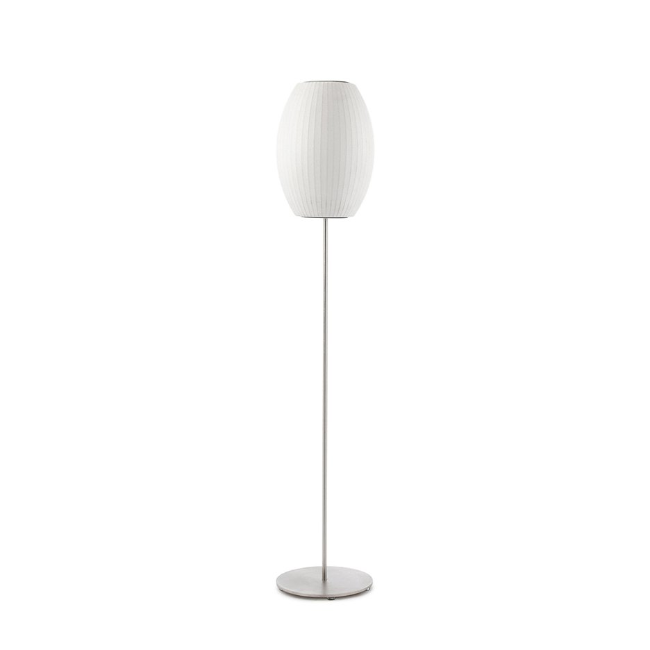 Elegancka lampa stojąca LED z żebrowanym kloszem