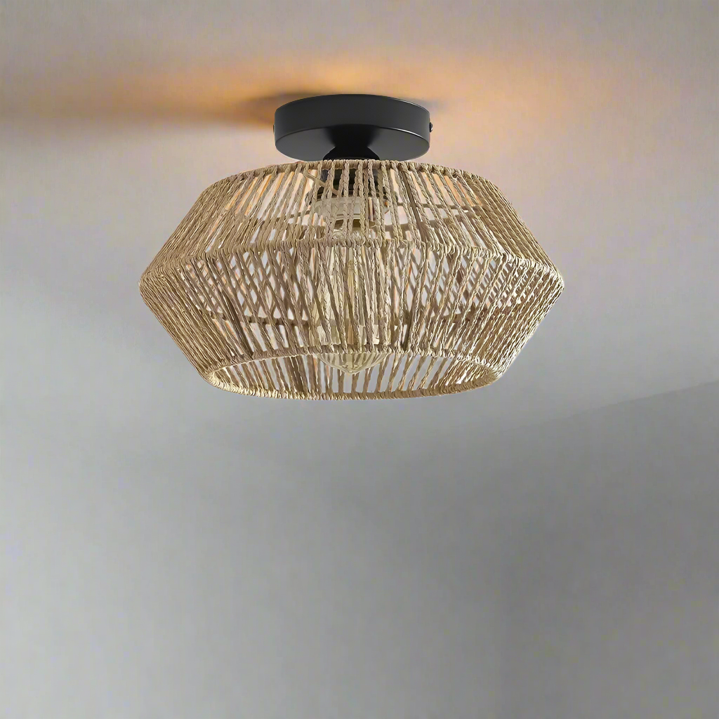 Lampy sufitowe w stylu boho montowane na płasko