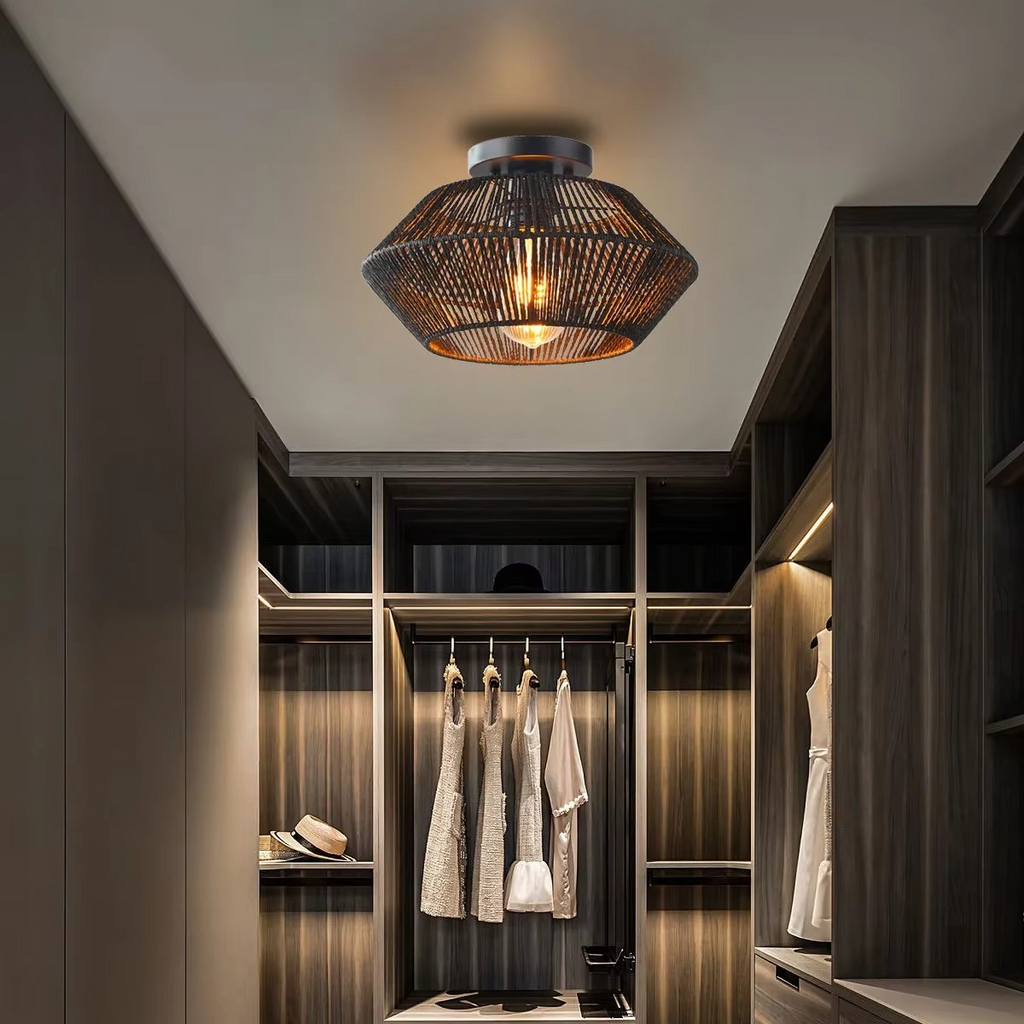 Lampy sufitowe w stylu boho montowane na płasko
