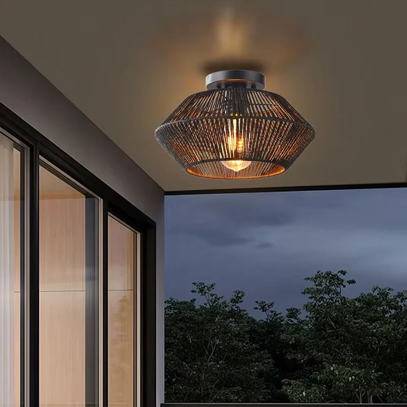 Lampy sufitowe w stylu boho montowane na płasko