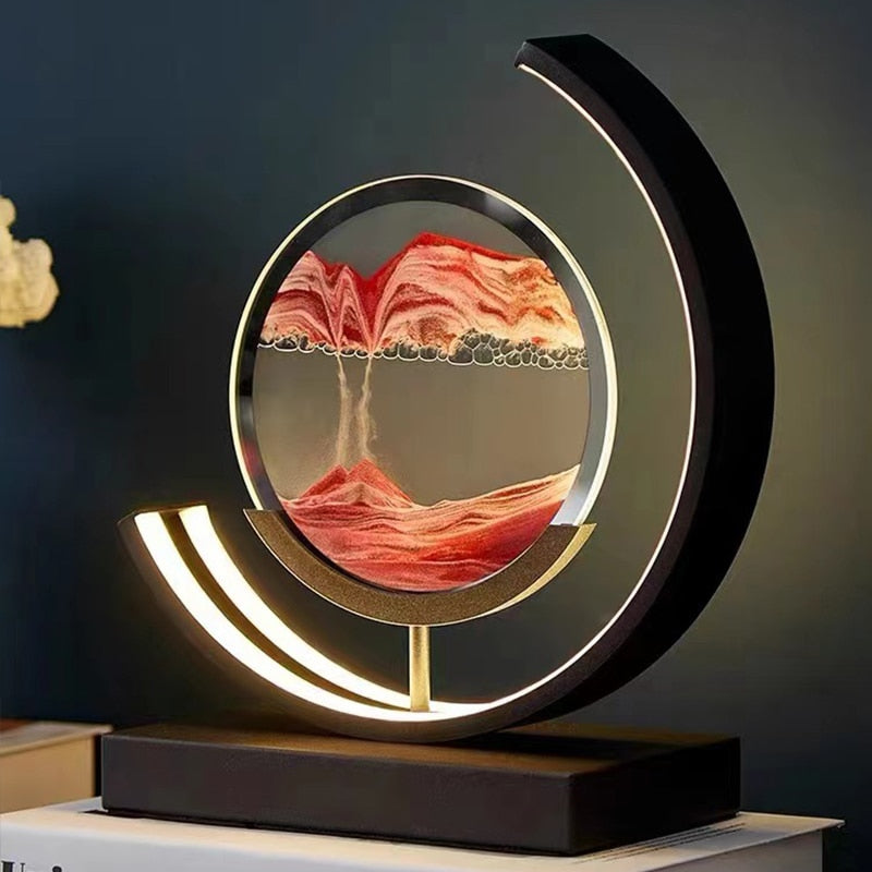 Nowoczesna lampa stołowa LED z motywem piaskowym