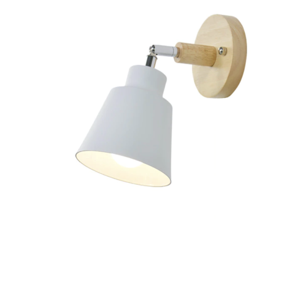 Regulowana lampa ścienna z ramieniem obrotowym i łańcuszkiem