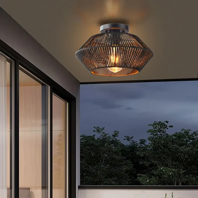 Lampy sufitowe w stylu boho montowane na płasko
