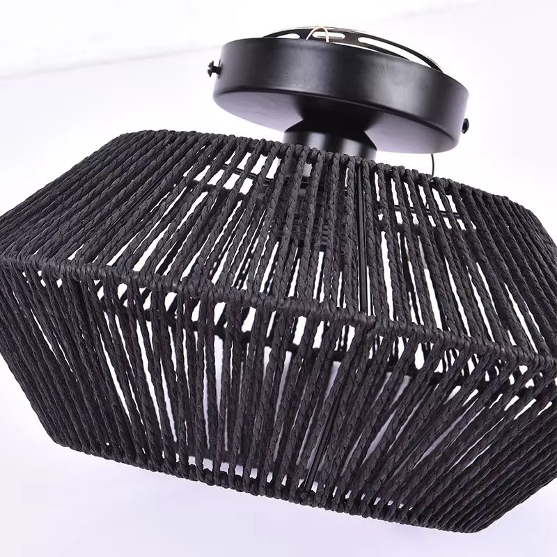 Lampy sufitowe w stylu boho montowane na płasko