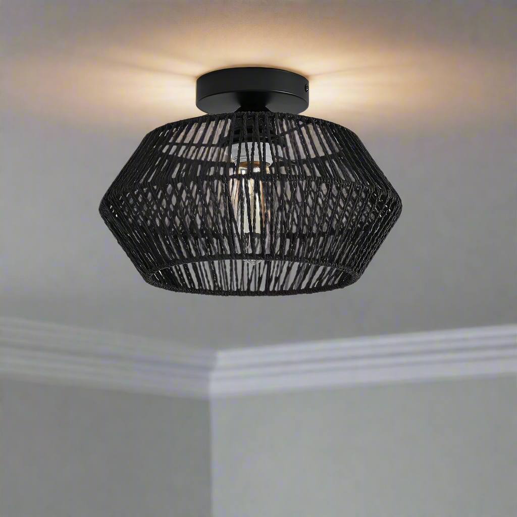 Lampy sufitowe w stylu boho montowane na płasko