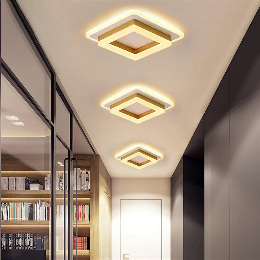 Nowoczesna kwadratowa lampa sufitowa LED