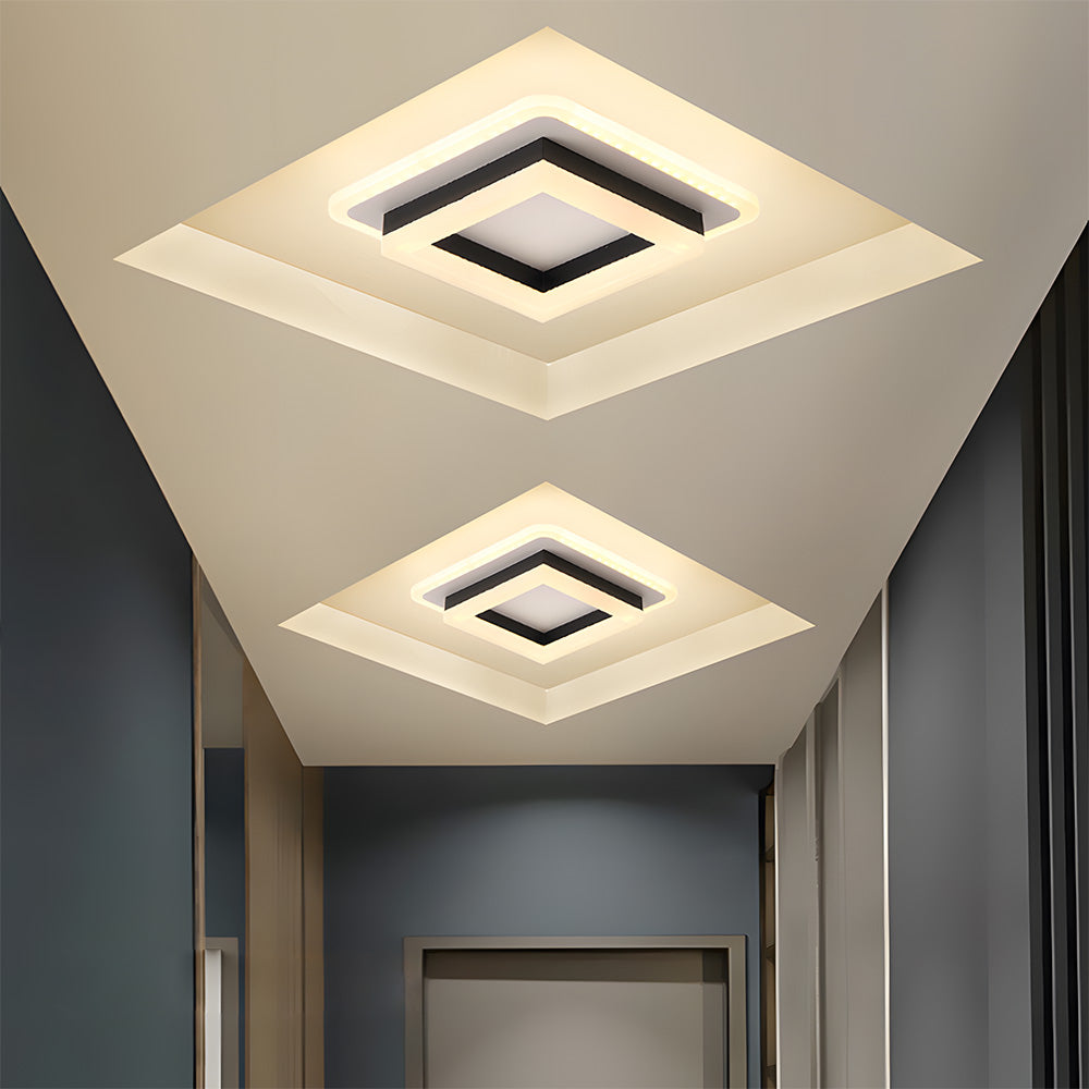 Nowoczesna kwadratowa lampa sufitowa LED