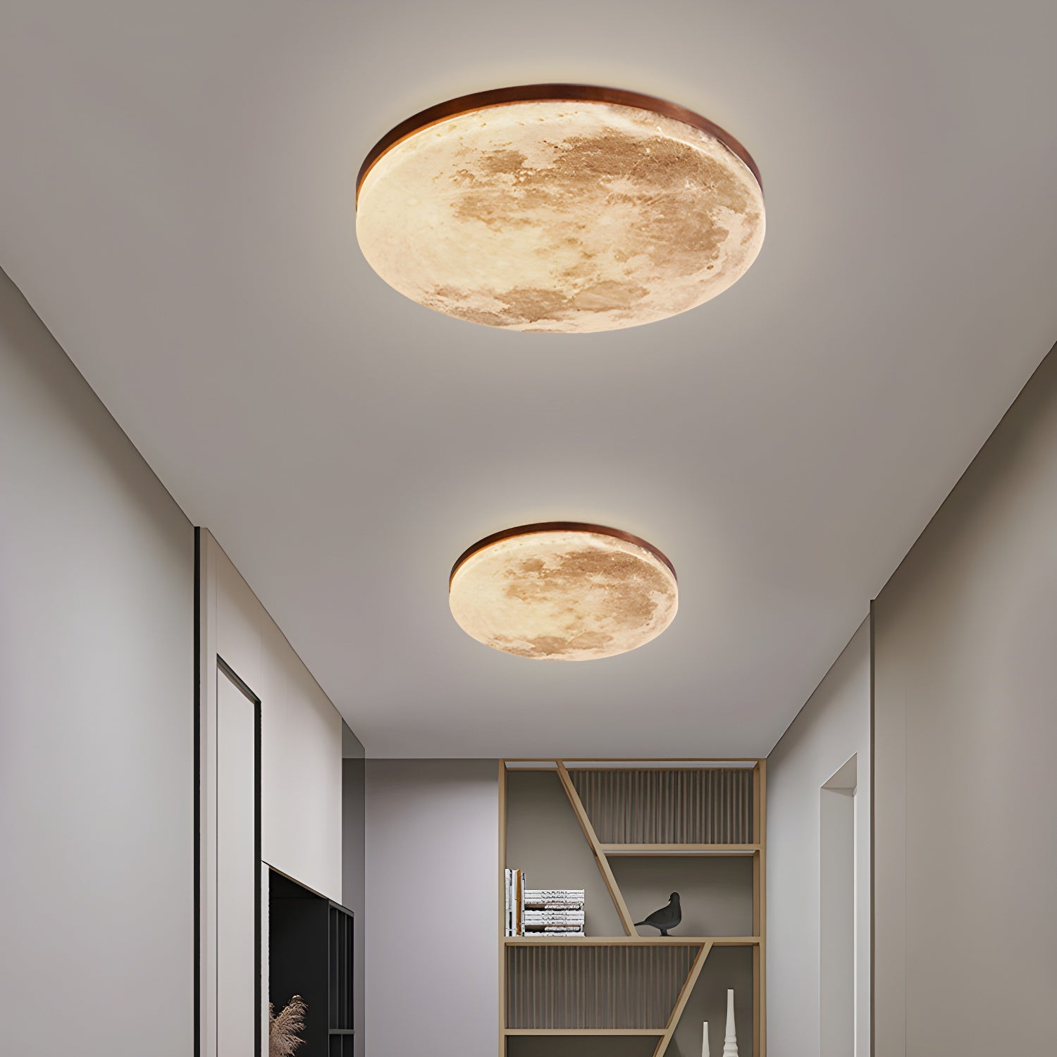 Marzycielska lampa sufitowa LED inspirowana księżycem