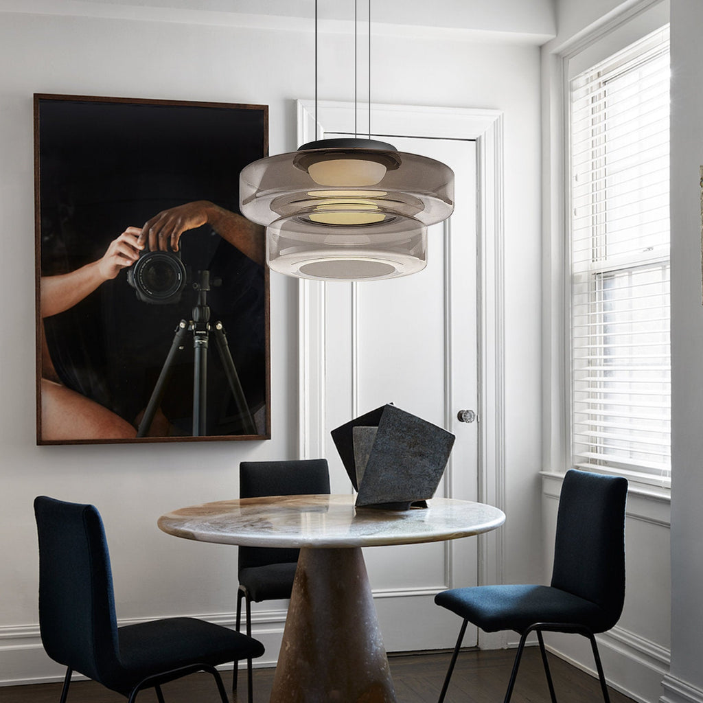 Nowoczesna lampa wisząca Halo z kloszem warstwowym