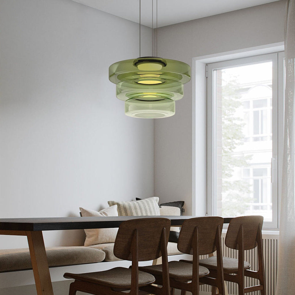 Nowoczesna lampa wisząca Halo z kloszem warstwowym