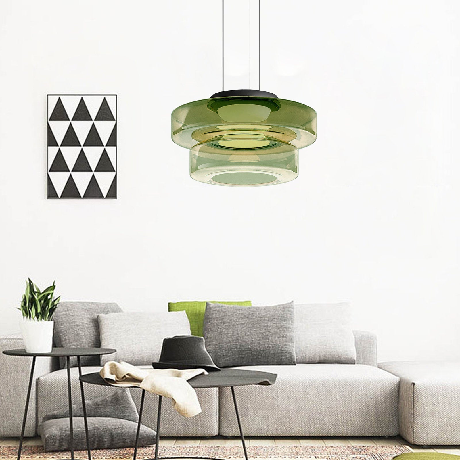 Nowoczesna lampa wisząca Halo z kloszem warstwowym