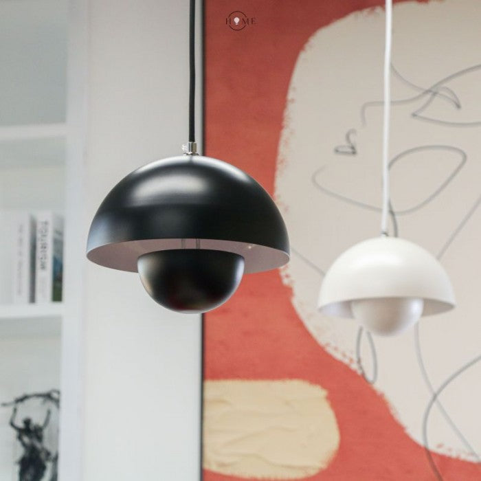 Miniaturowa lampa wisząca z kloszem w pastelowych kolorach