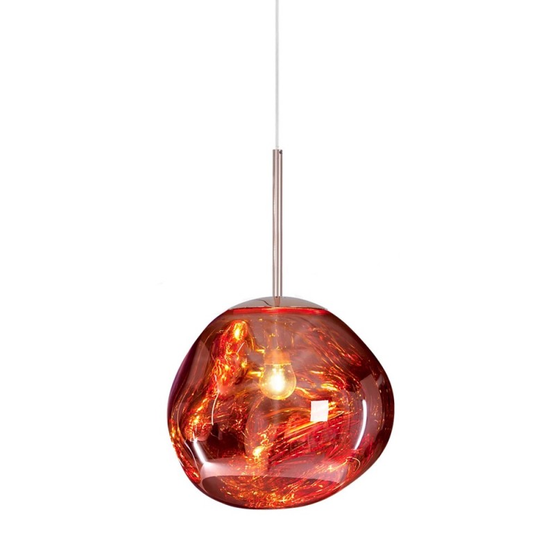 Lampa wisząca w stylu rzemieślniczym z kloszem z efektem stopienia