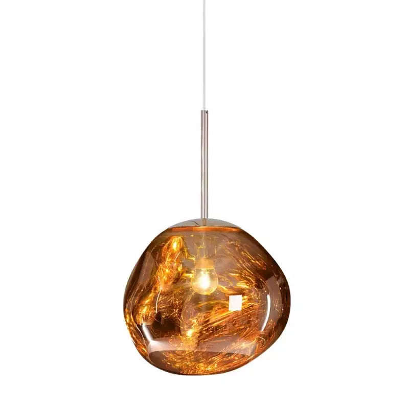 Lampa wisząca w stylu rzemieślniczym z kloszem z efektem stopienia