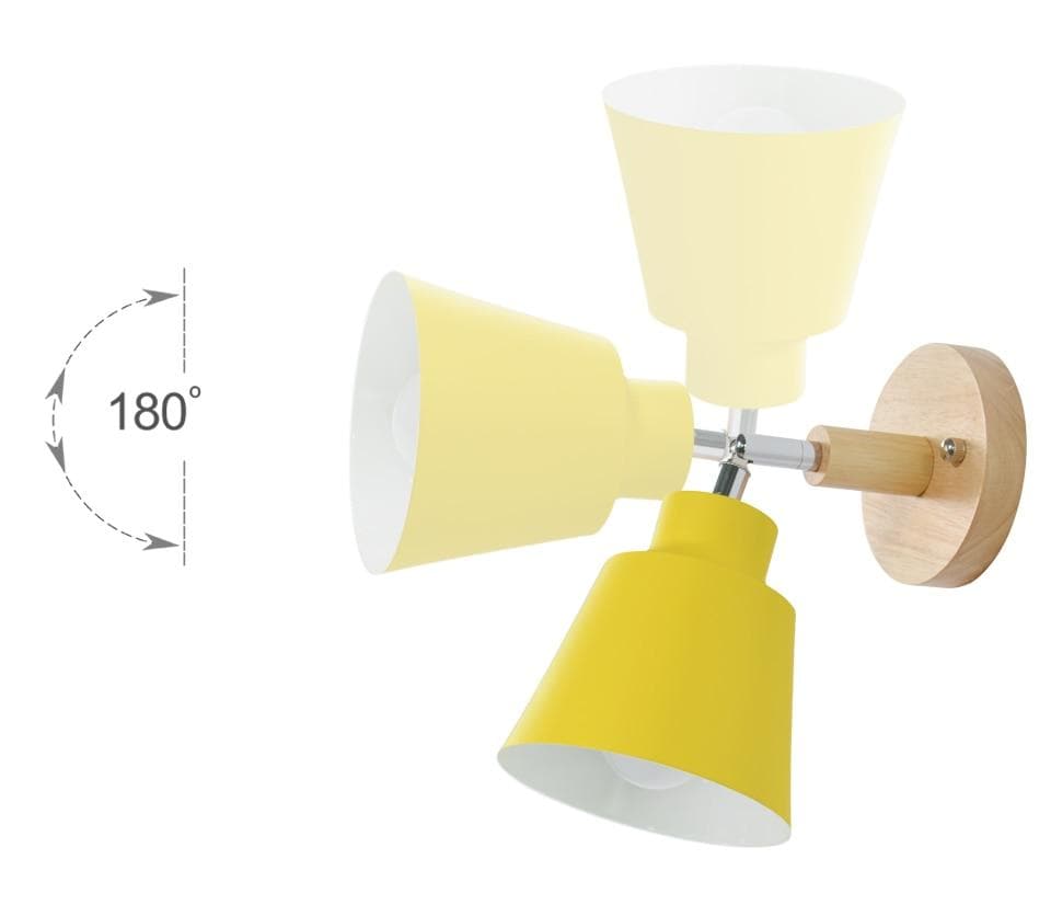 Regulowana lampa ścienna z ramieniem obrotowym i łańcuszkiem