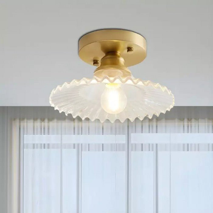 Lampa sufitowa w stylu vintage z żebrami