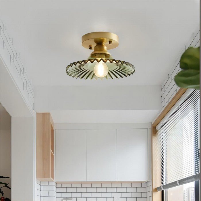 Lampa sufitowa w stylu vintage z żebrami