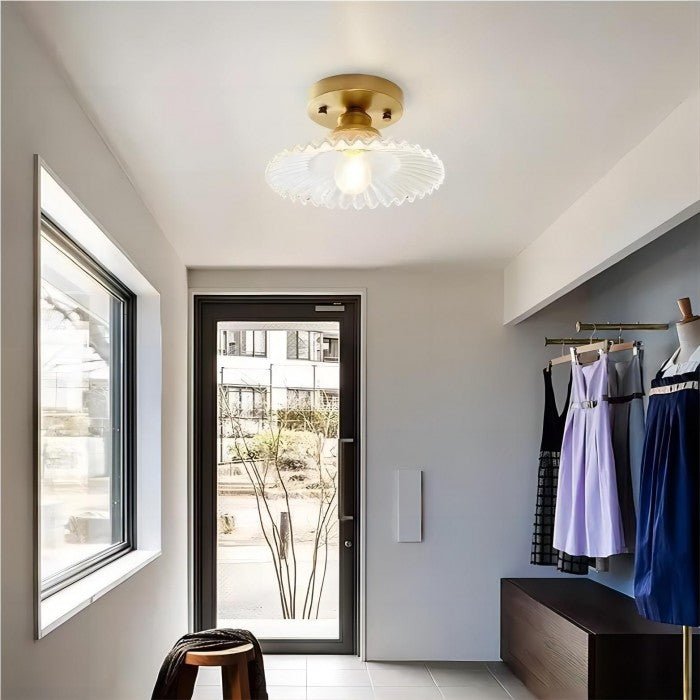Lampa sufitowa w stylu vintage z żebrami